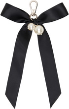 Simone Rocha Gold & Black Bow & Pearl Bag Charm Keychain