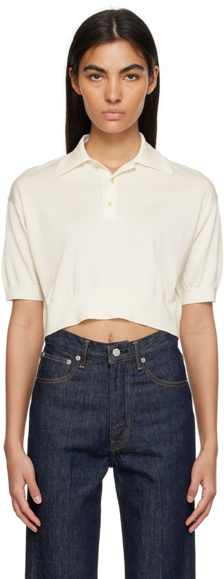 Photo: AURALEE White Three-Button Polo
