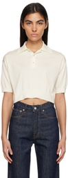 AURALEE White Three-Button Polo