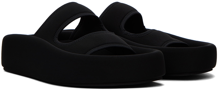 MM6 Maison Margiela Black Platform Slides