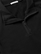 James Perse - Mélange Cotton-Blend Jersey Half-Zip Sweatshirt - Black