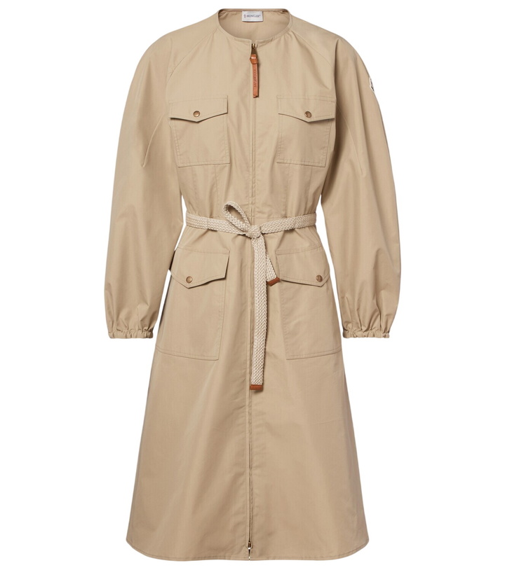 Photo: Moncler Belted cotton-blend poplin midi dress