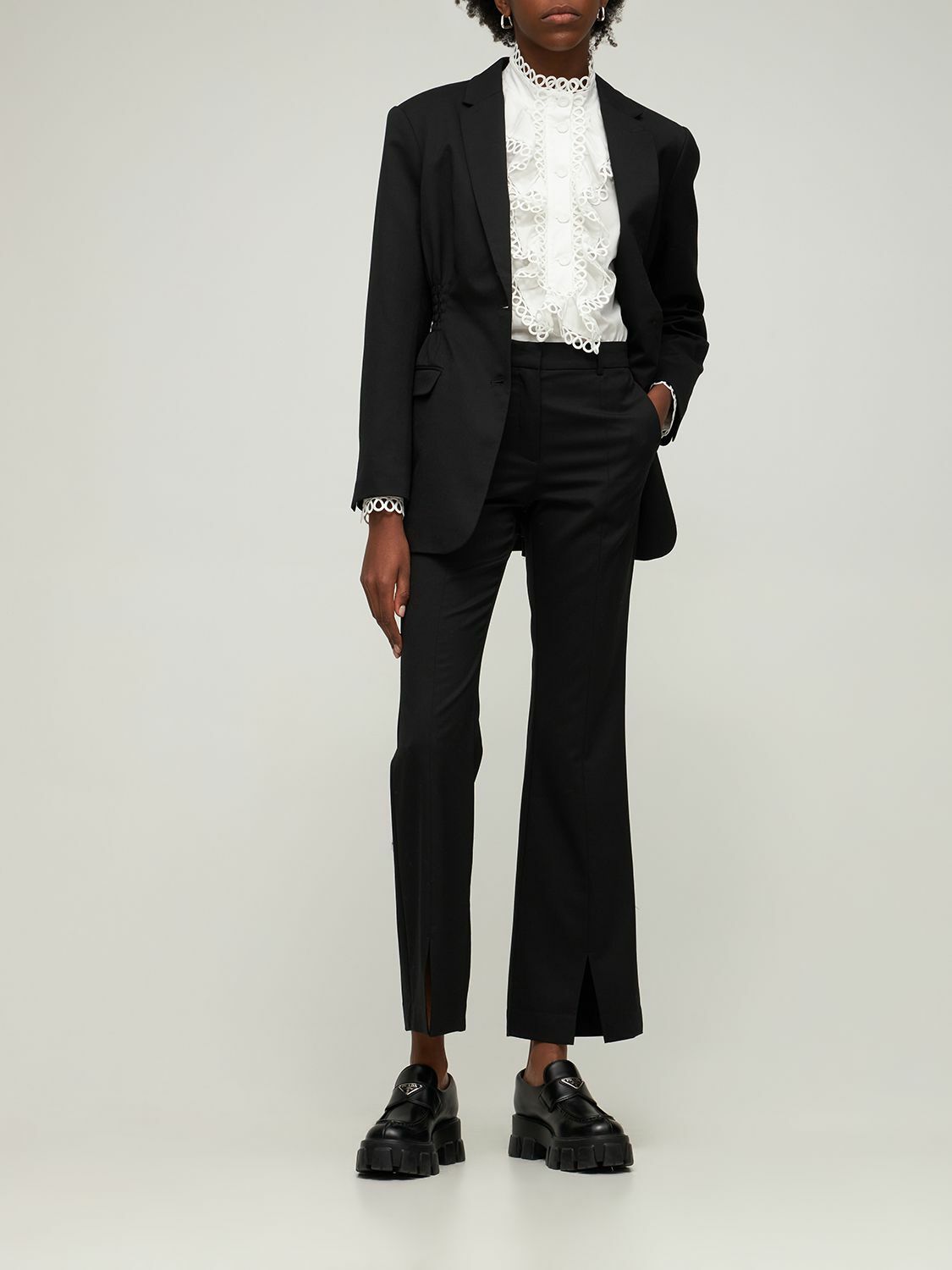 DESIGNERS REMIX Jolene Slit Suiting Wool Blend Pants