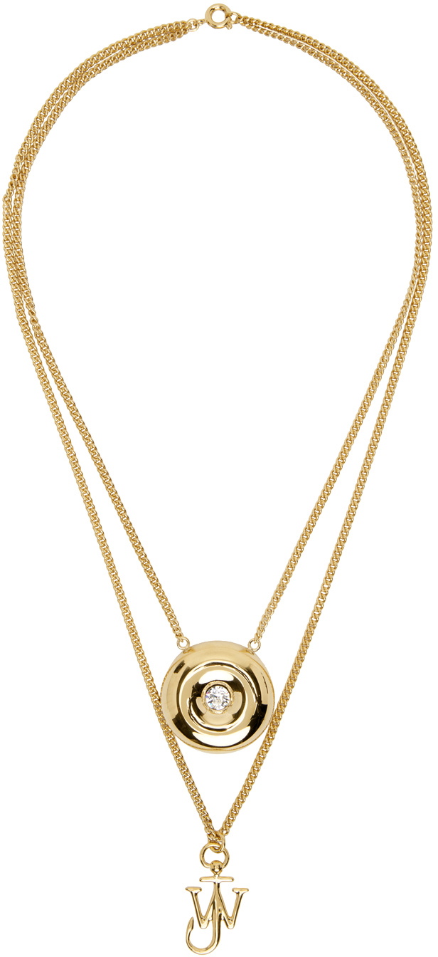 JW Anderson Gold Layered Bumper Moon Necklace