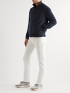 Loro Piana - Helmwood Suede-Trimmed Cashmere-Blend Zip-Up Cardigan - Blue