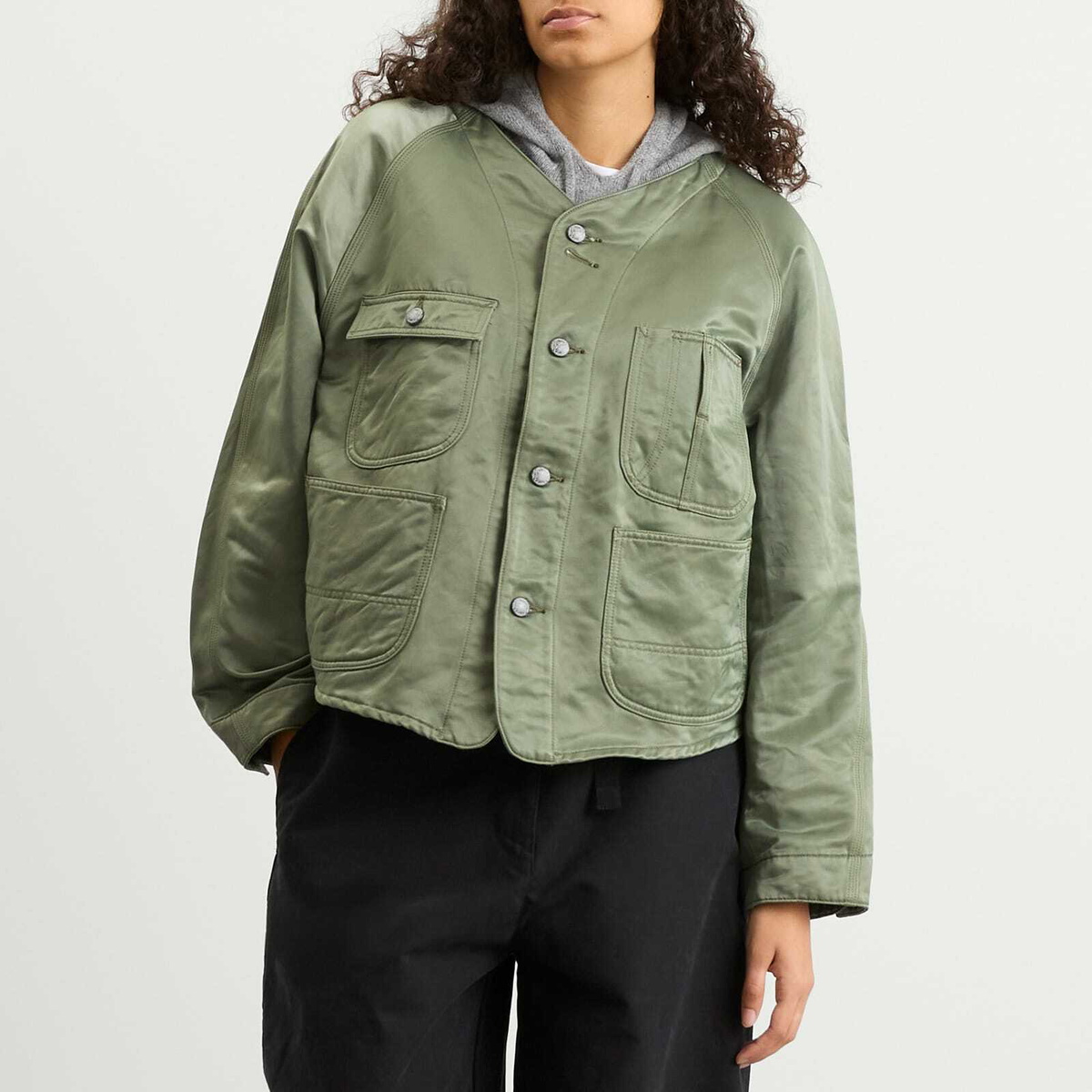 Needles Women's Engineer Jacket in Olive