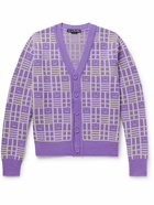 Acne Studios - Kargot Logo-Jacquard Wool Cardigan - Purple