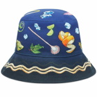 Casablanca Men's Denim Bucket Hat in Casa Club Nuit
