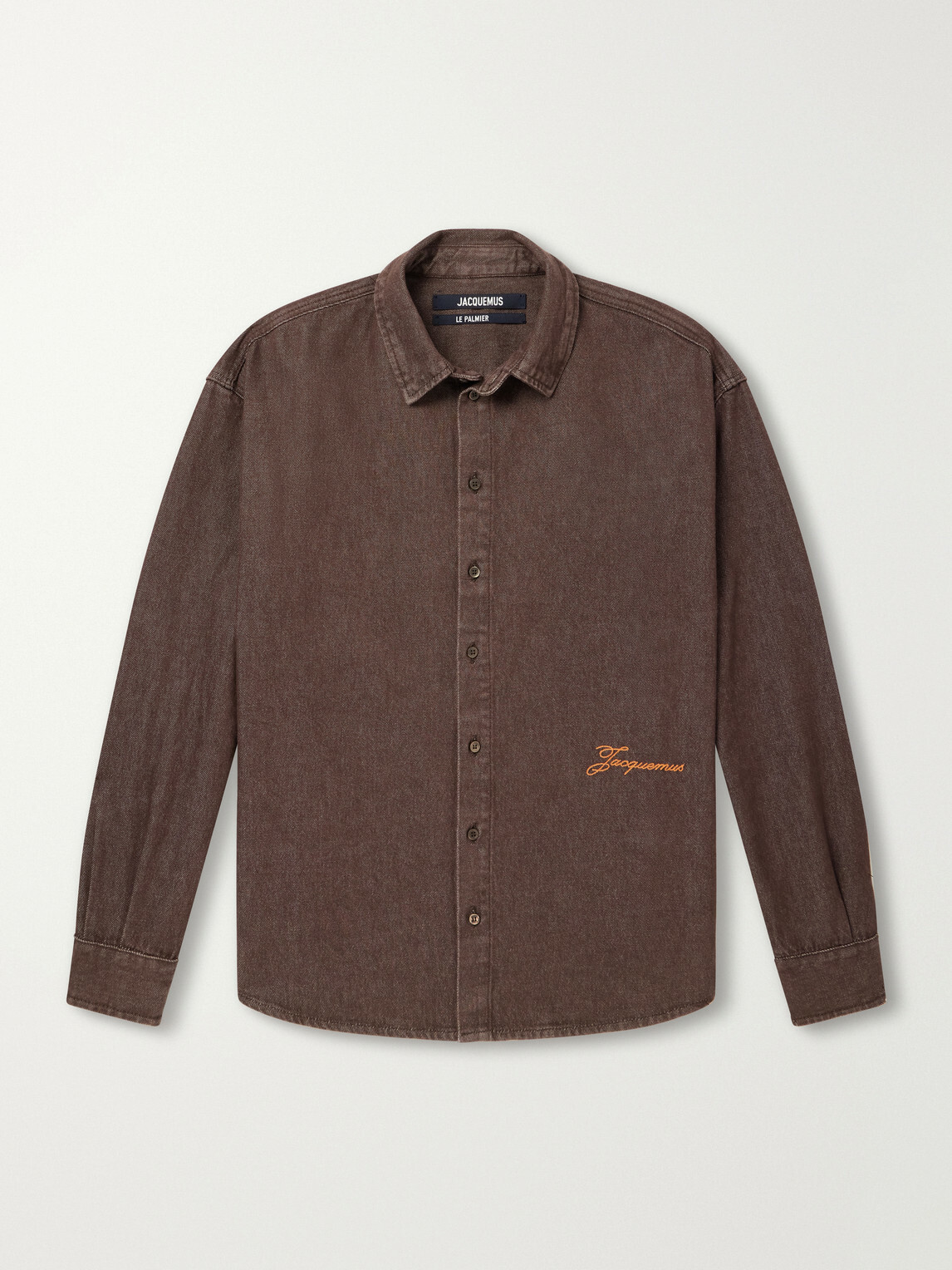 Jacquemus - Simon Logo-Embroidered Denim Shirt - Brown