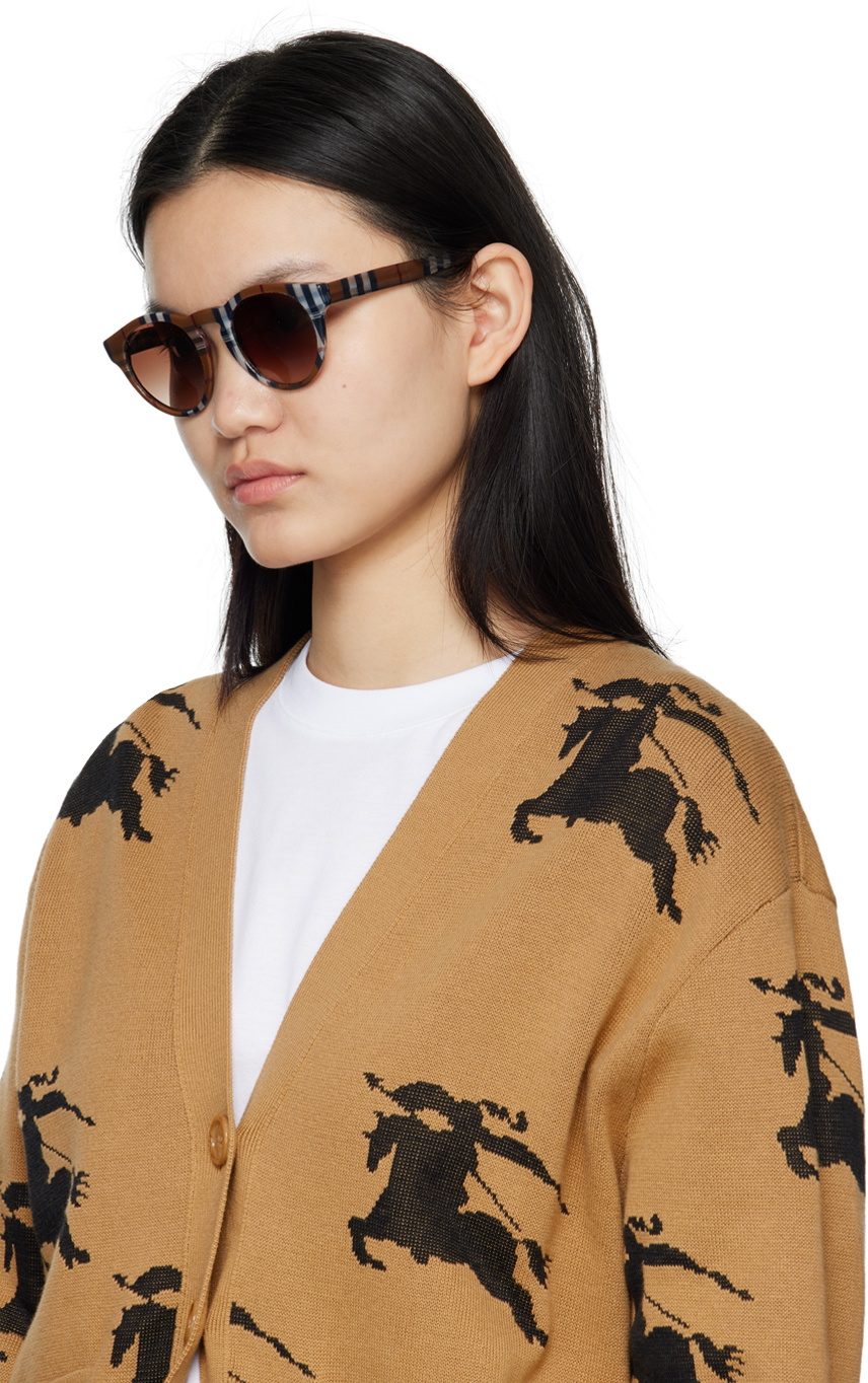 Burberry Brown Round Sunglasses