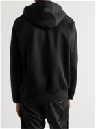 Fendi - Logo Jacquard-Trimmed Jersey Half-Zip Hoodie - Black