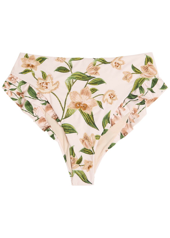 Photo: Agua BY Agua Bendita Jengibre Orquidea Floral-embroidered Bikini Briefs Multicoloured
