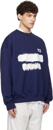 Y-3 Blue Graphic Crew Sweatshirt