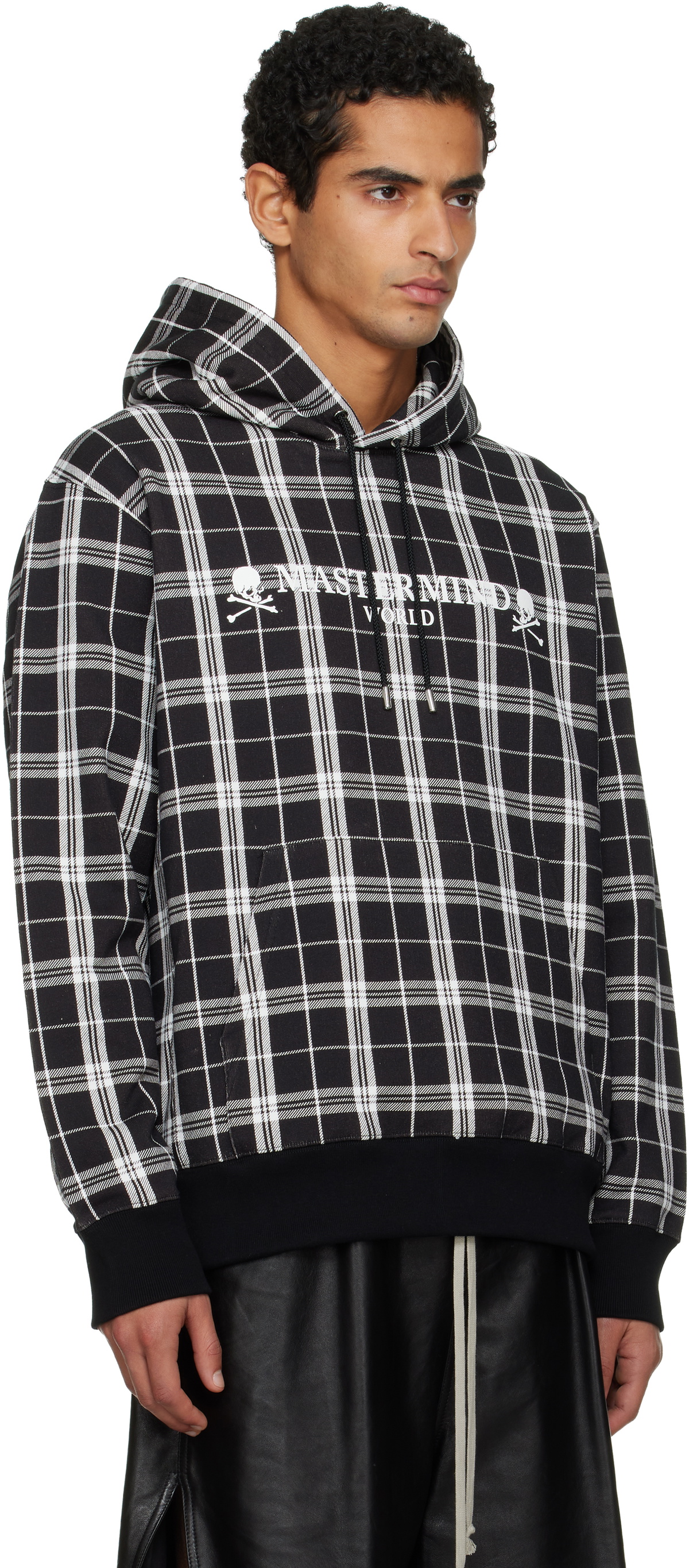 MASTERMIND WORLD Black Plaid OG Logo Hoodie