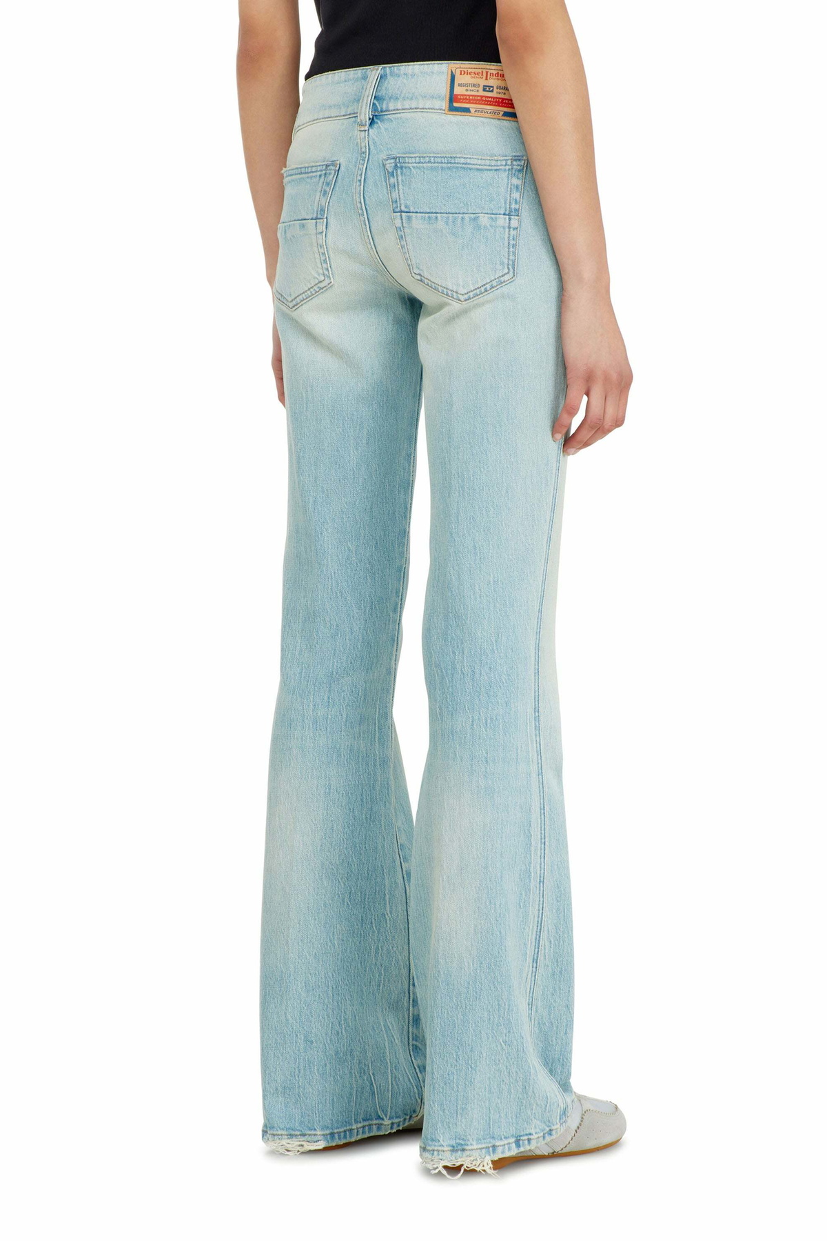 Diesel Bootcut Jeans Low Waist D-Hush, Light blue, Zip fly