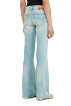 Diesel Bootcut Jeans Low Waist D-Hush, Light blue, Zip fly