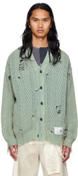 Miharayasuhiro Green Bleached Cardigan