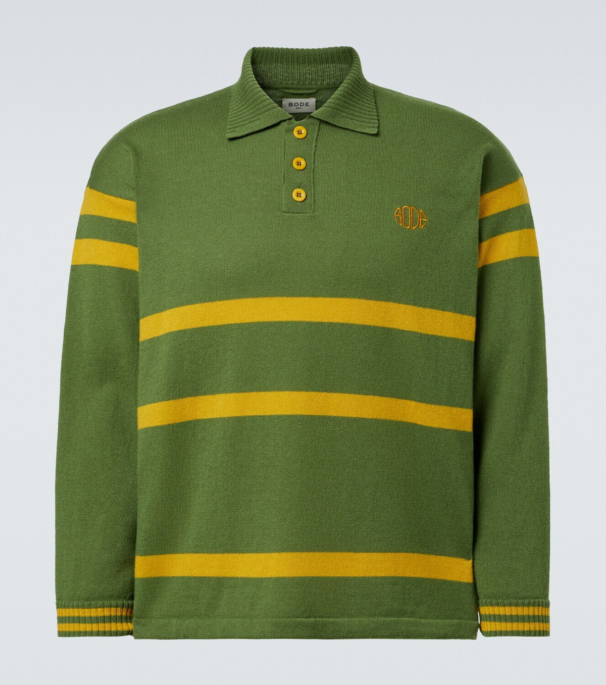 Bode Striped virgin wool polo sweater