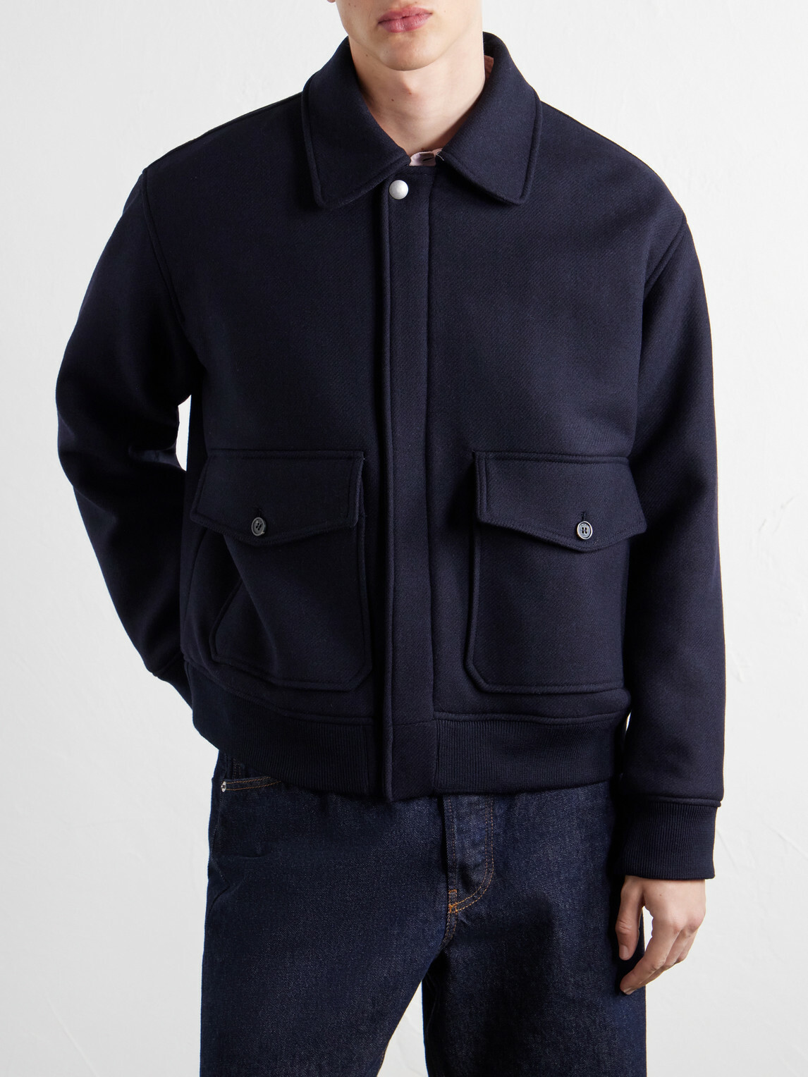 A.P.C. - Charlie Wool-Blend Twill Blouson Jacket - Blue