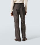 Wales Bonner Country checked linen-blend straight pants
