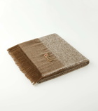The House of Lyria Rovere fringed wool and linen-blend blanket