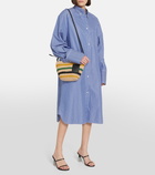 Loewe Pochette raffia and leather tote bag