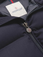 Moncler - Logo-Appliquéd Quilted Wool Hooded Down Jacket - Blue