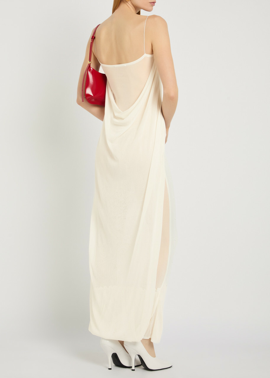 Jacquemus La Robe Maille Plumetis Mesh Maxi Dress Off White