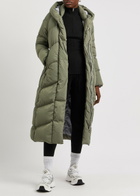 Canada Goose Women's Large Sage Marlow Quilted Shell Parka Coat Hooded Style & Longline Shape