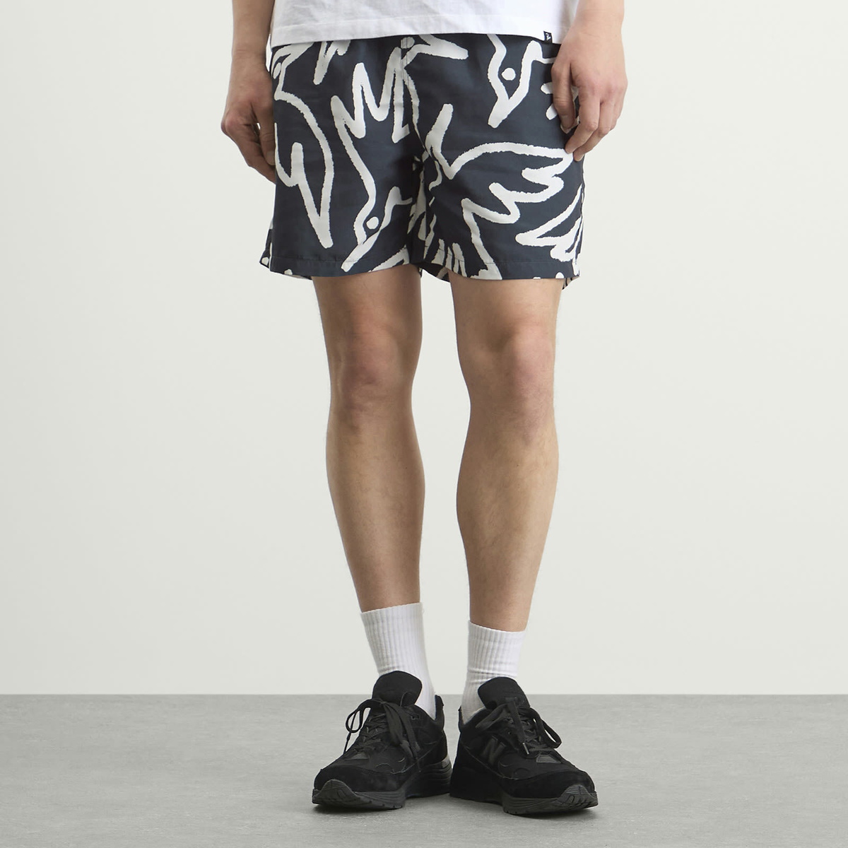 By Parra Men's Birds Fly Free Swim Shorts in Black