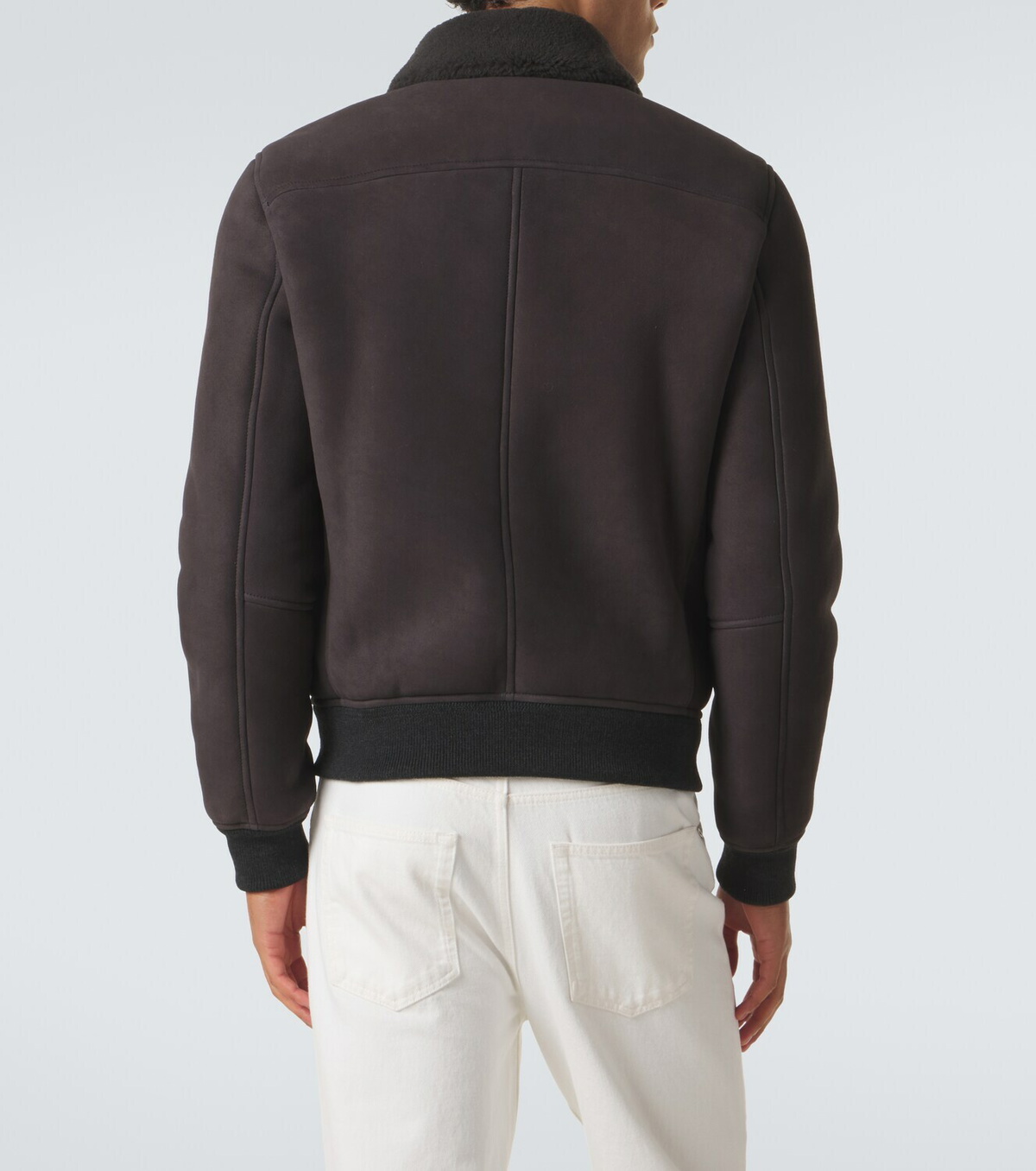 Eleventy Shearling-lined suede jacket