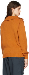 GR10K Orange Anti Cotton Half-Zip Sweater
