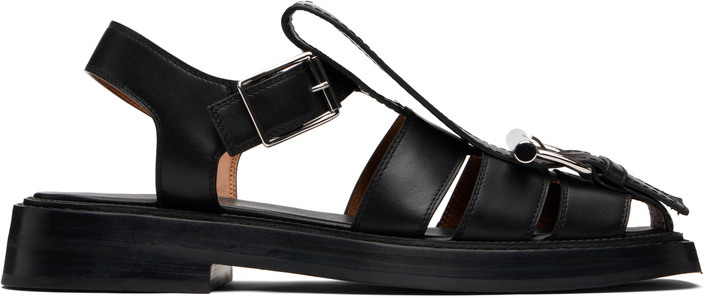 Photo: McQueen Black T-Bar Caged Sandals