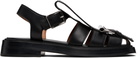 McQueen Black T-Bar Caged Sandals
