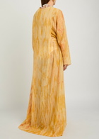 Delos Azura Printed Cotton and Silk-blend Maxi Dress Yellow