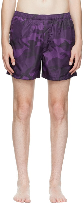 Photo: Valentino Purple Camo Swim Shorts
