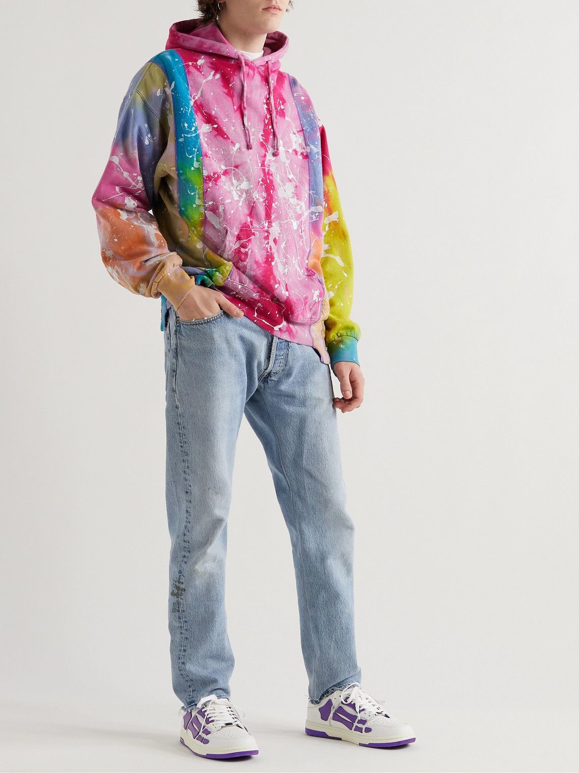 AMIRI - Skel-Top Colour-Block Leather Sneakers - Purple