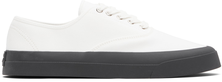 Photo: Maison Kitsuné White Canvas Lace-Up Sneakers