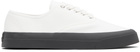 Maison Kitsuné White Canvas Lace-Up Sneakers