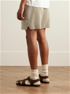 LE 17 SEPTEMBRE - Novis Wide-Leg Crinkled-Shell Drawstring Shorts - Neutrals