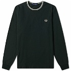 Fred Perry Men's Authentic Long Sleeve Twin Tipped T-Shirt in Night Green