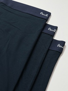 Paul Smith - Three-Pack Stretch Organic Cotton Boxer Briefs - Blue