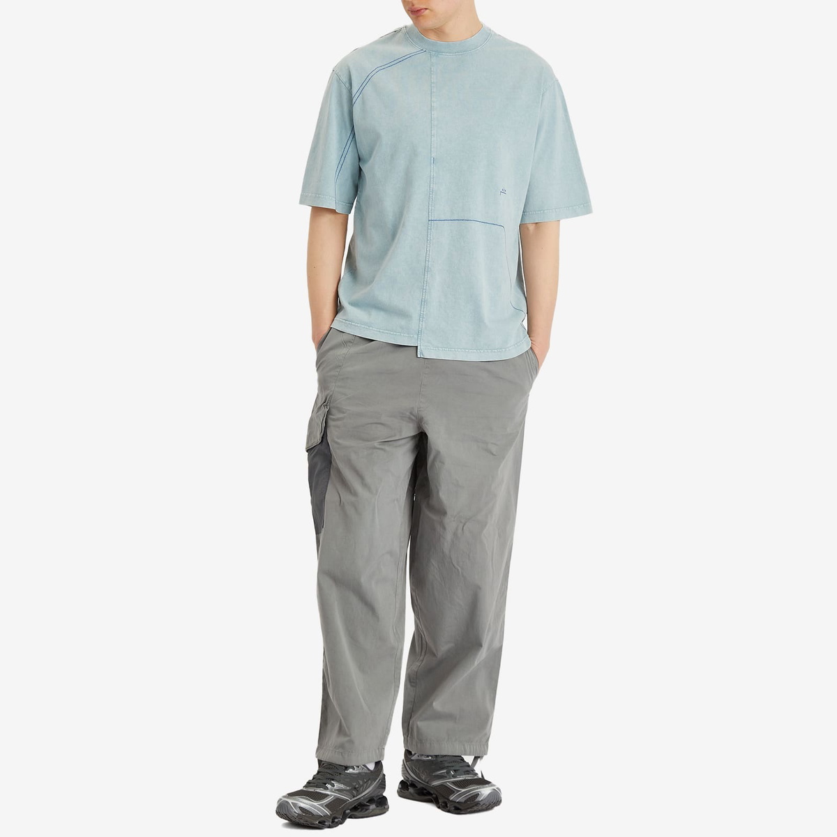 A-COLD-WALL* Men's Oblique T-Shirt in Grey-Green Tourmaline