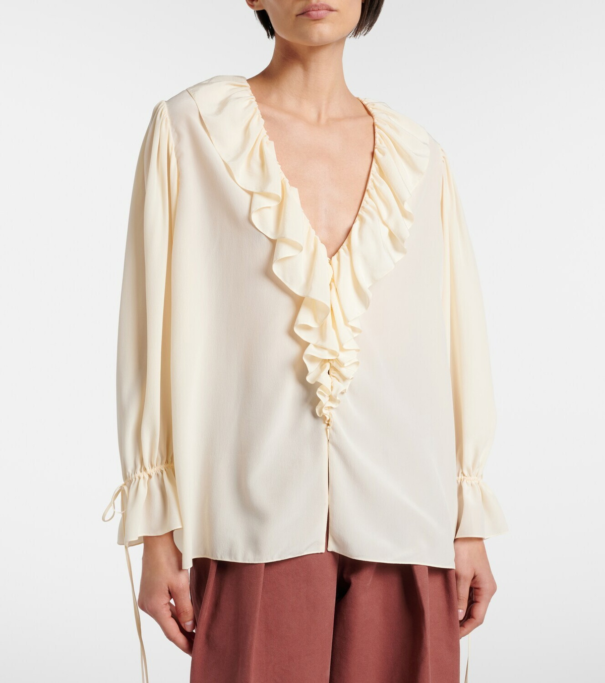 Chloé Ruffled silk blouse