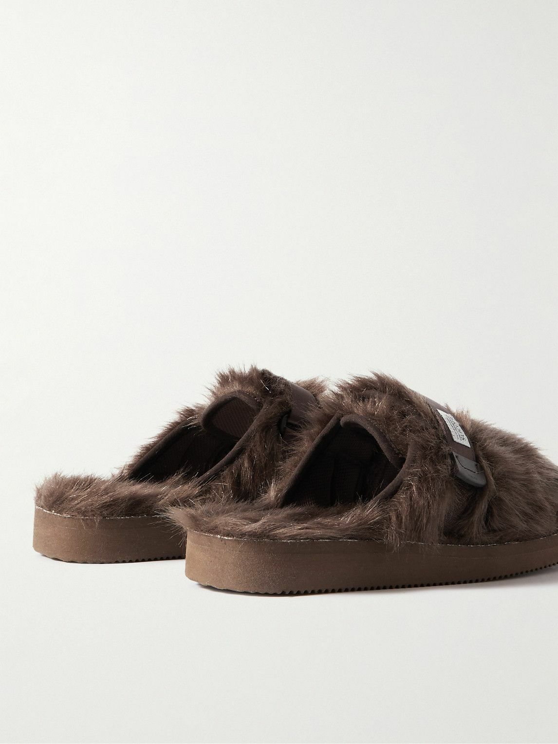 Suicoke - Zavo-2EU Webbing-Trimmed Faux Fur Mules - Brown