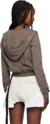 Rick Owens DRKSHDW Brown Temple Small Hoodie