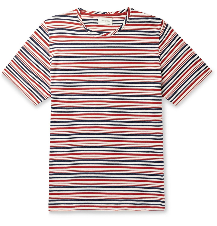 Photo: Oliver Spencer - Striped Cotton-Jersey T-Shirt - Red