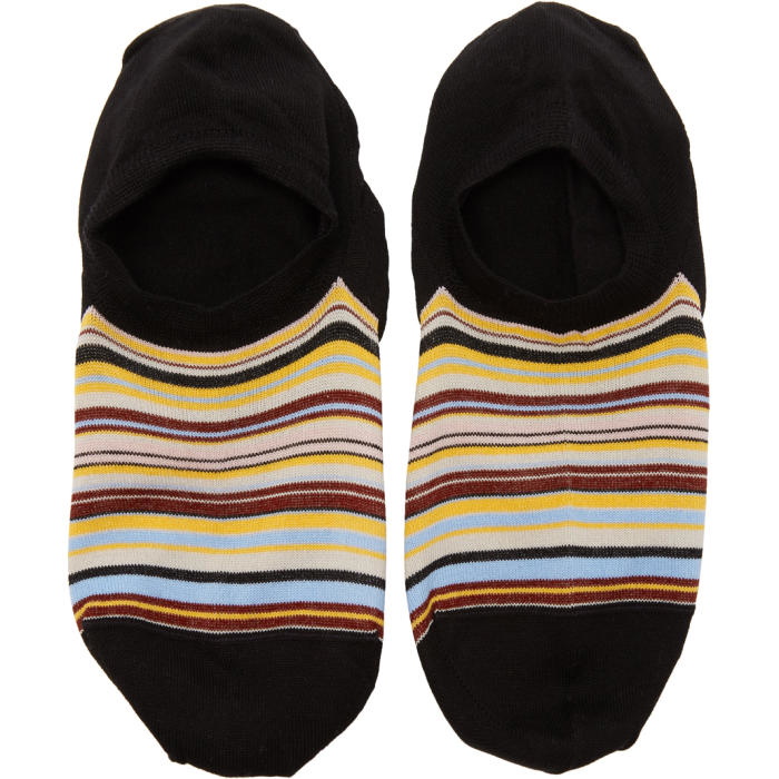 Photo: Paul Smith Black Multistripe No Show Socks