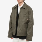 Acne Studios Men's Okey Twill Pink Label Work Jacket in Olive Green