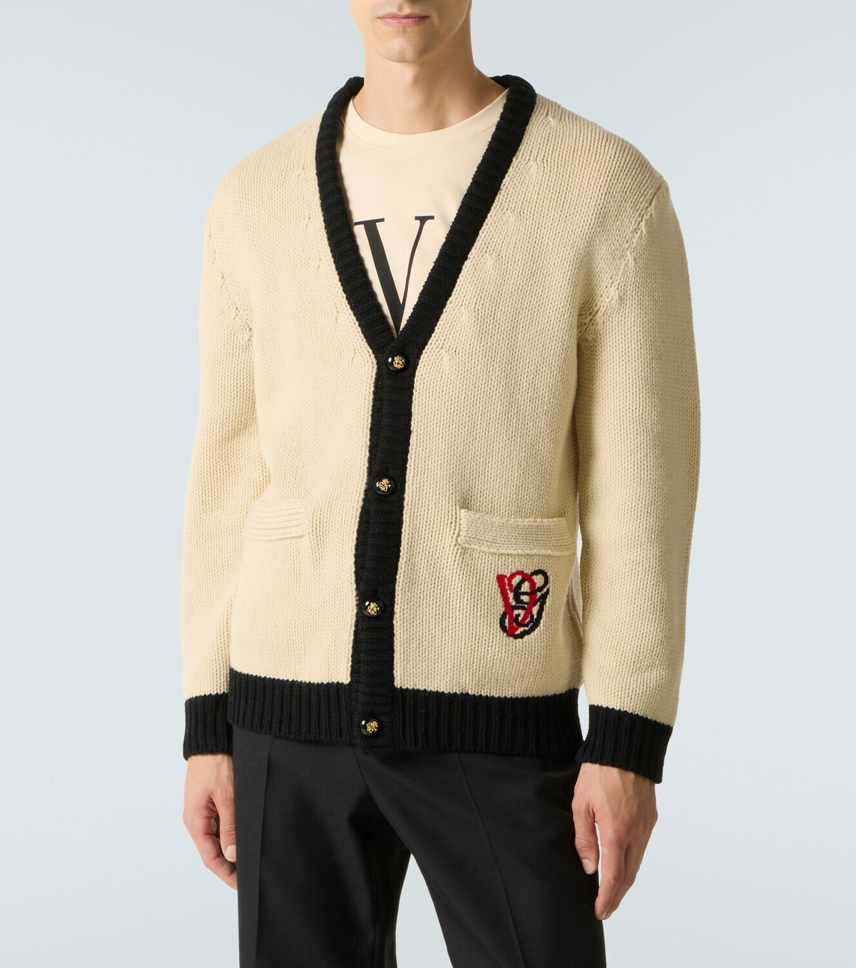 Valentino Embroidered virgin wool cardigan